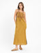 Adjustable embroidered long cotton dress